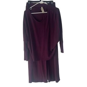 Retreat Women's Size Small Burgundy Purple Two Piece Pajama‎ Set